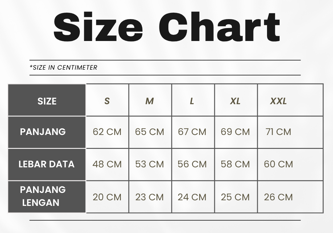 Size Chart Seragam